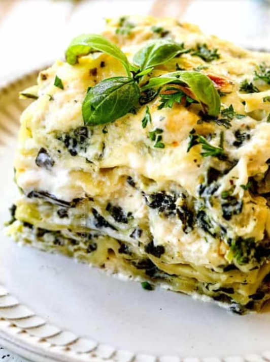 Chicken Alfredo Lasagna w/Spinach