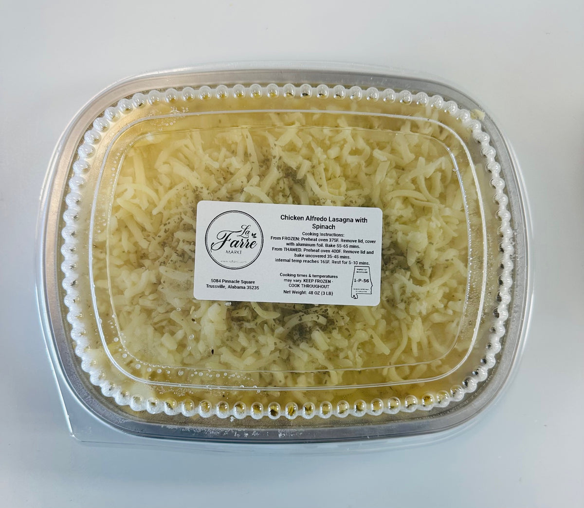 Chicken Alfredo Lasagna w/Spinach