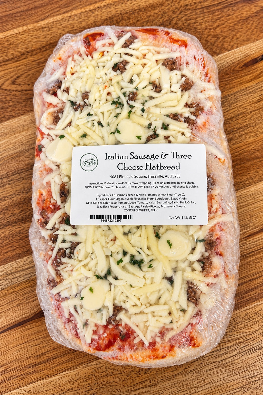 Italian Sausage and Three Cheese Pizza