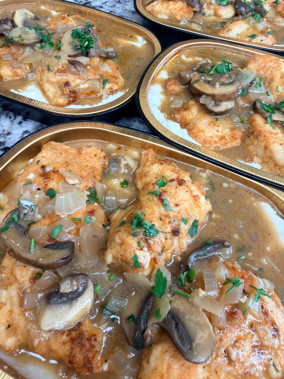 Chicken Marsala and Creamed Potatoes